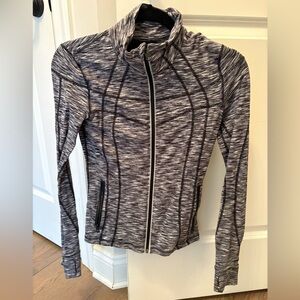 blanc noir Black and White Heathered Zip Jacket